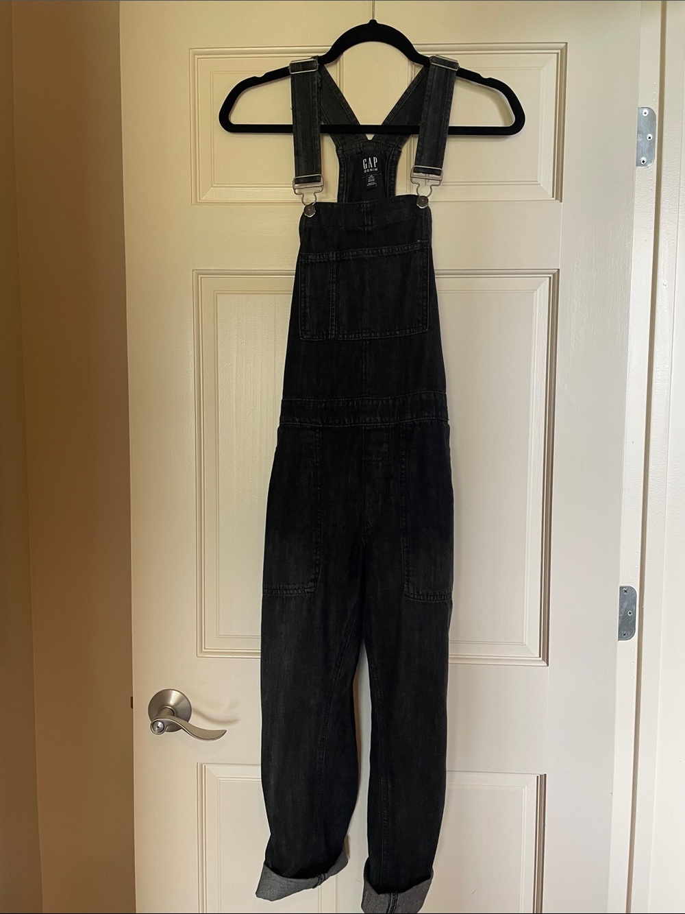 GAP Washed Black Denim Overalls